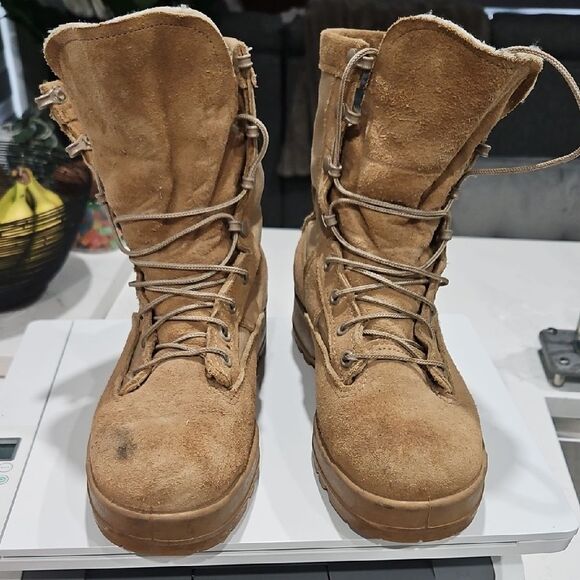 Tan Combat & Moto Boots - Picture 1 of 7